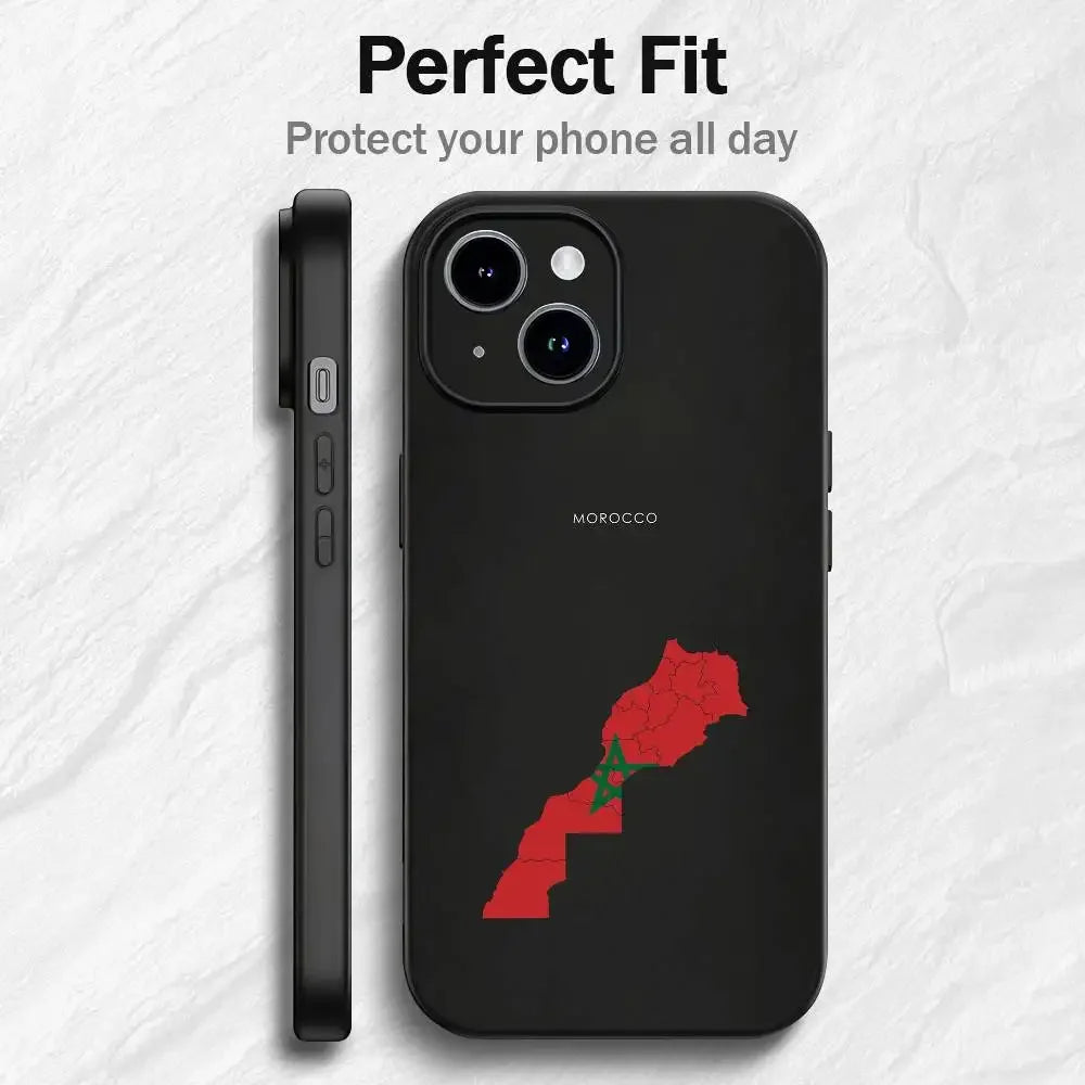 Moroccan Passport Map Shockproof Silicone Case for iPhone 🇲🇦