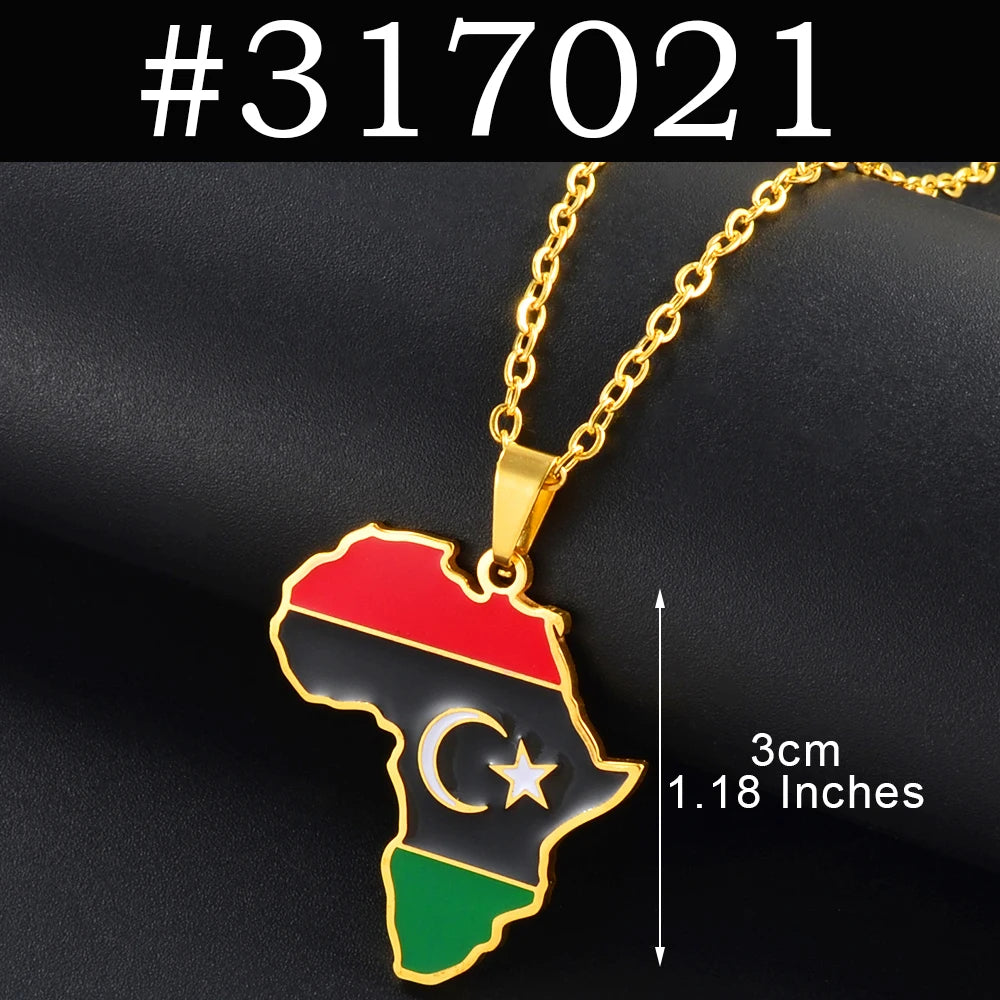 Map Pendant Necklace 🇲🇦🇹🇳🇩🇿🇪🇬 — Gold & Silver | Men & Women