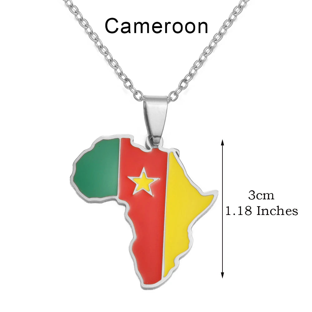 Map Pendant Necklace 🇲🇦🇹🇳🇩🇿🇪🇬 — Gold & Silver | Men & Women