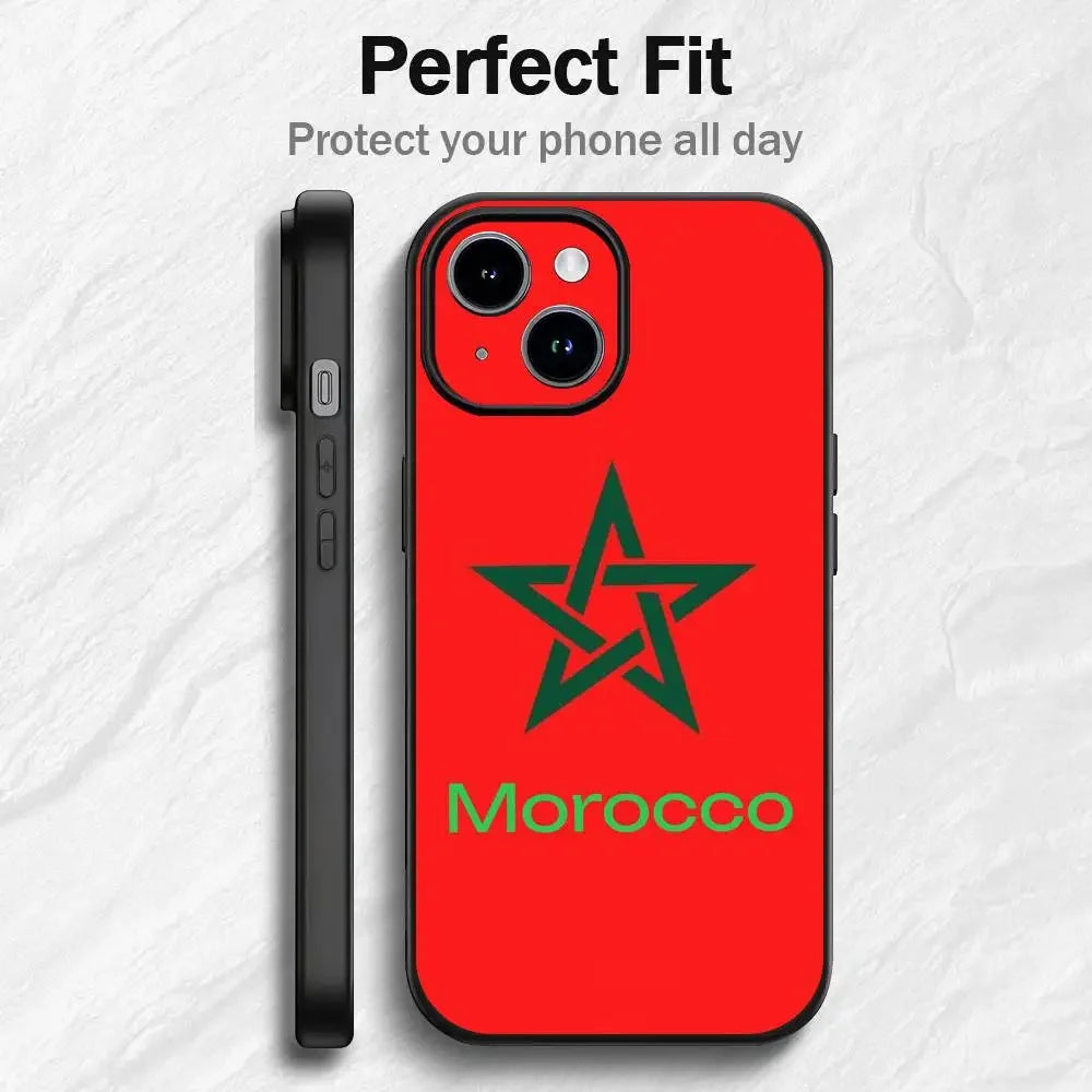 Moroccan Passport Map Shockproof Silicone Case for iPhone 🇲🇦