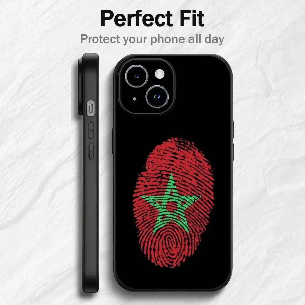 Moroccan Passport Map Shockproof Silicone Case for iPhone 🇲🇦