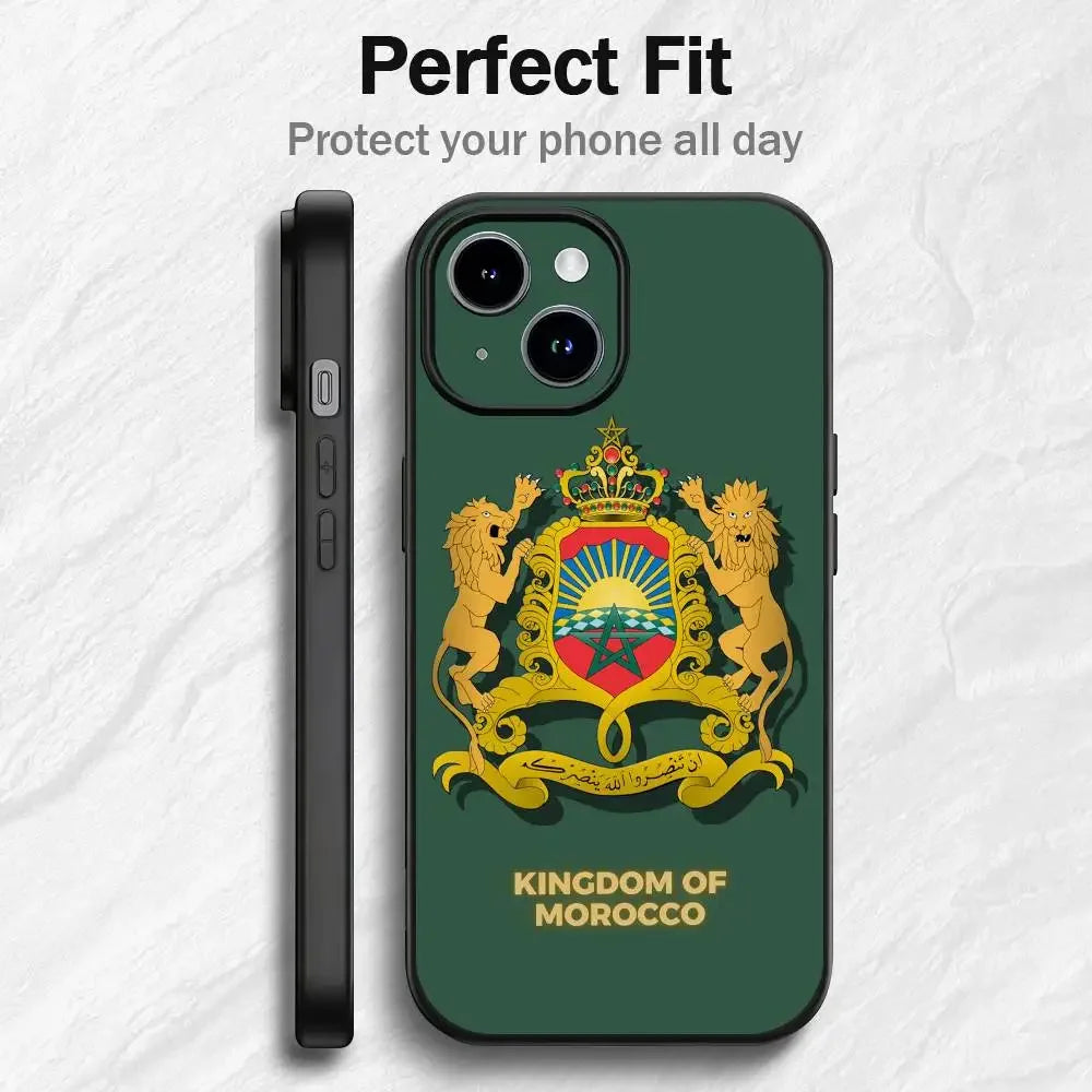 Moroccan Passport Map Shockproof Silicone Case for iPhone 🇲🇦
