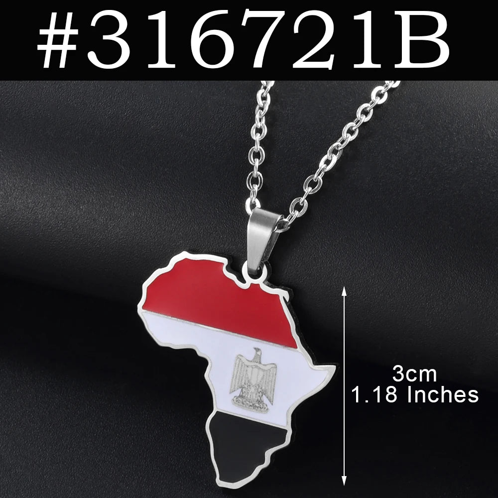 Map Pendant Necklace 🇲🇦🇹🇳🇩🇿🇪🇬 — Gold & Silver | Men & Women