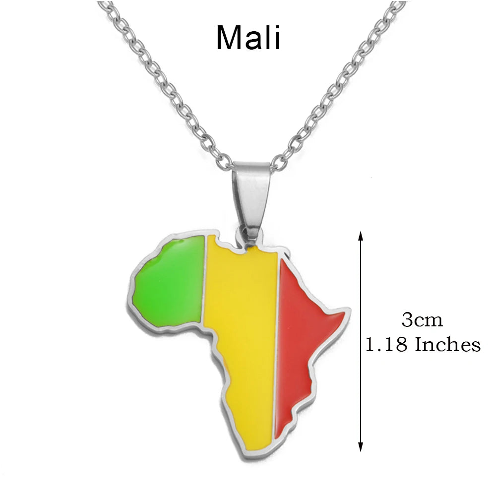 Map Pendant Necklace 🇲🇦🇹🇳🇩🇿🇪🇬 — Gold & Silver | Men & Women