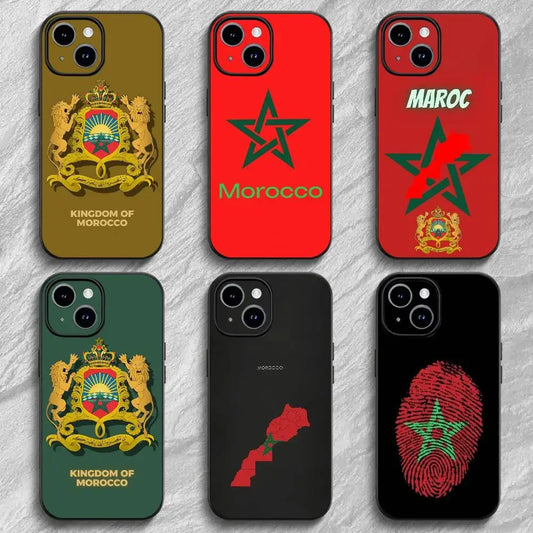 Moroccan Passport Map Shockproof Silicone Case for iPhone 🇲🇦