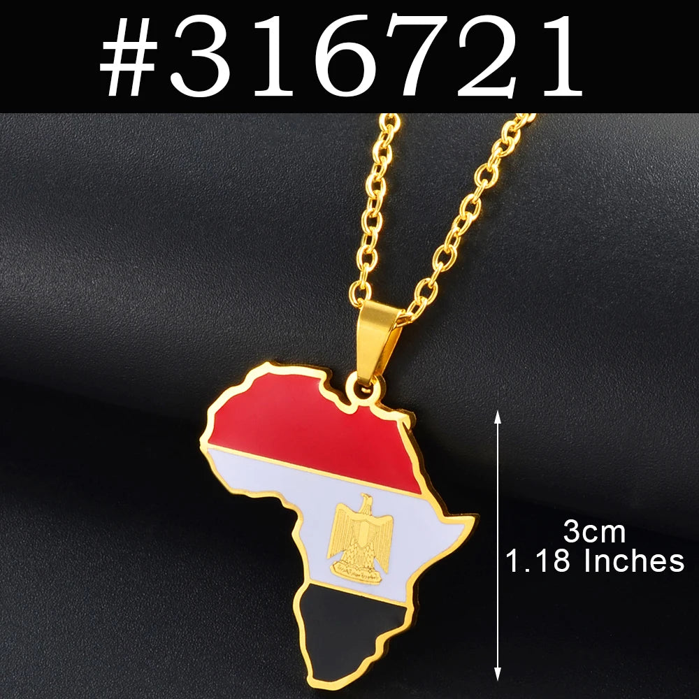 Map Pendant Necklace 🇲🇦🇹🇳🇩🇿🇪🇬 — Gold & Silver | Men & Women